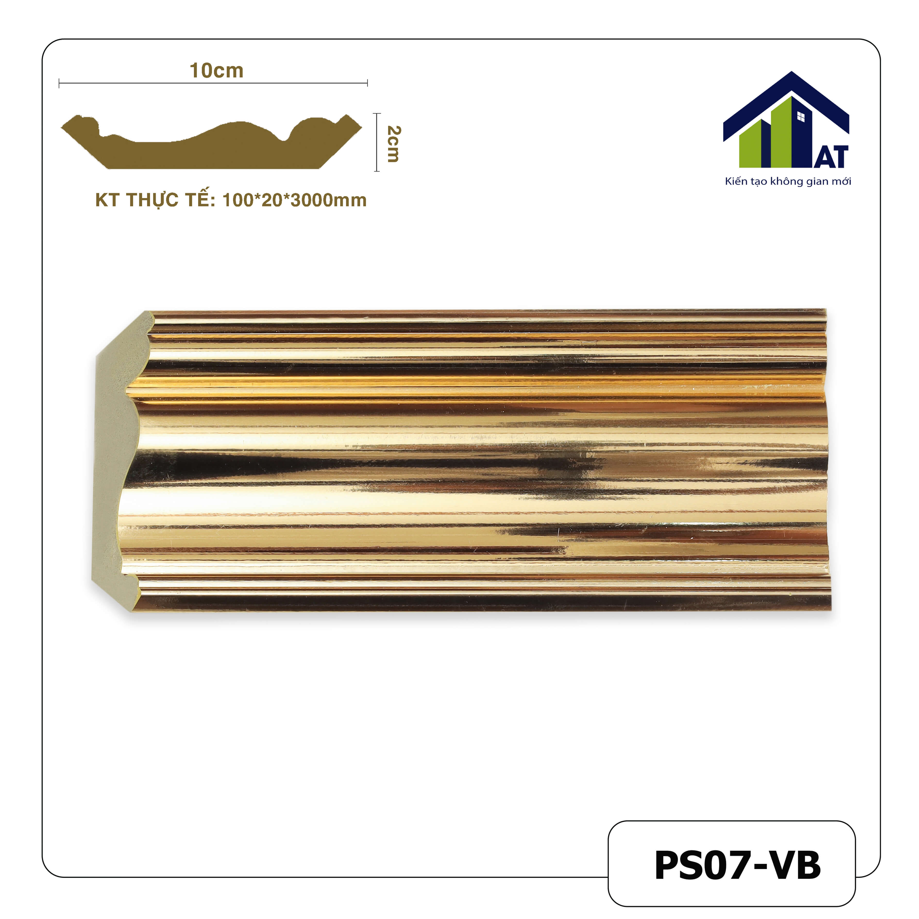 Cổ Trần 10cm Vàng Bóng PS07-VB