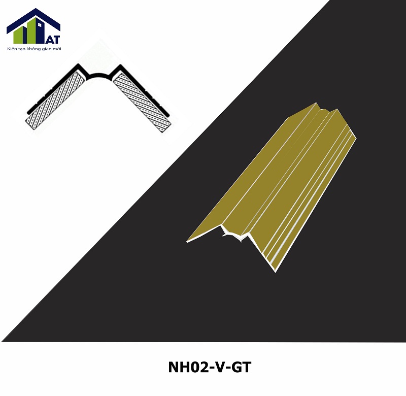 Nẹp Nhôm Góc Trong Màu Vàng NH02-V-GT