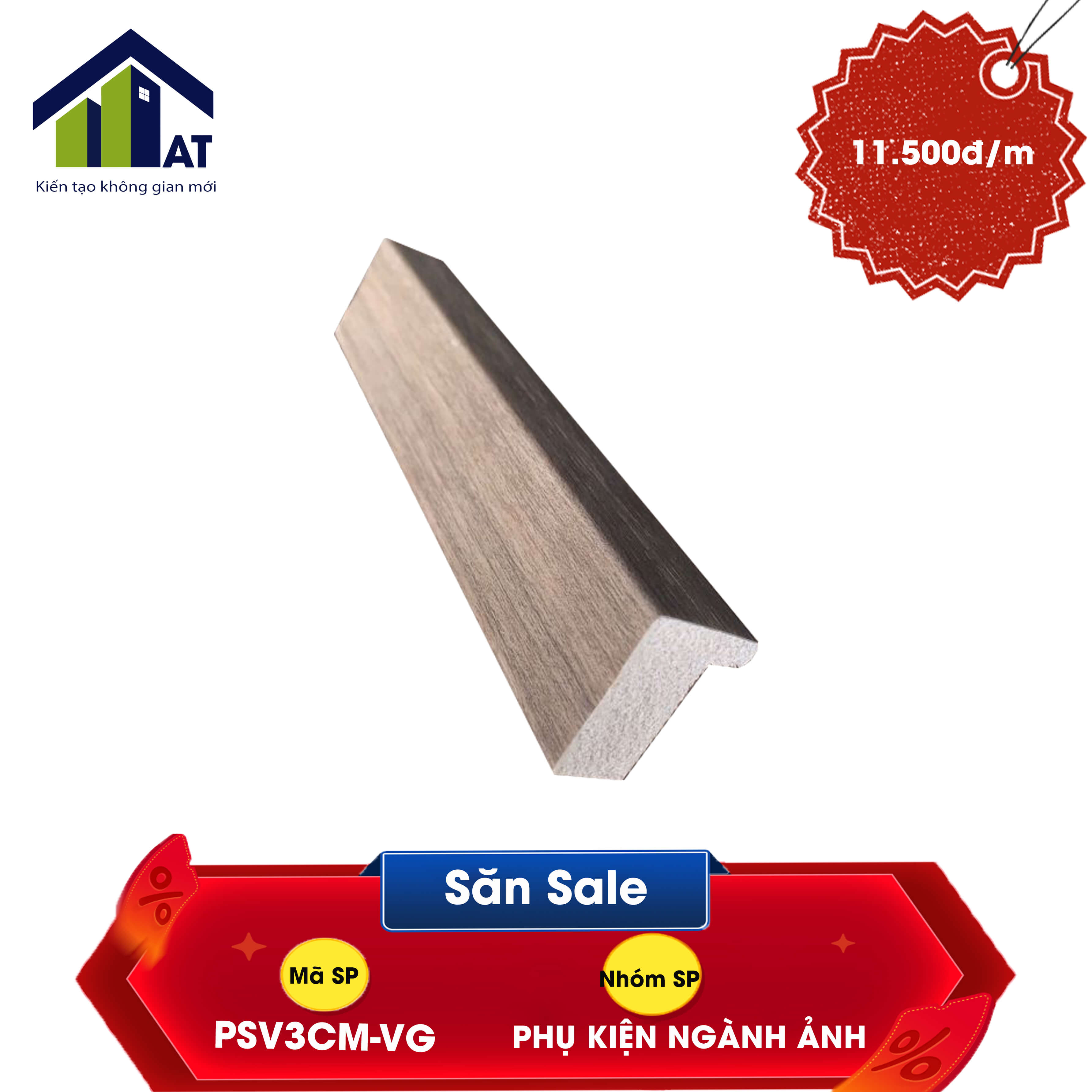 PS Vuông 3 vân gỗ 3cm 252m