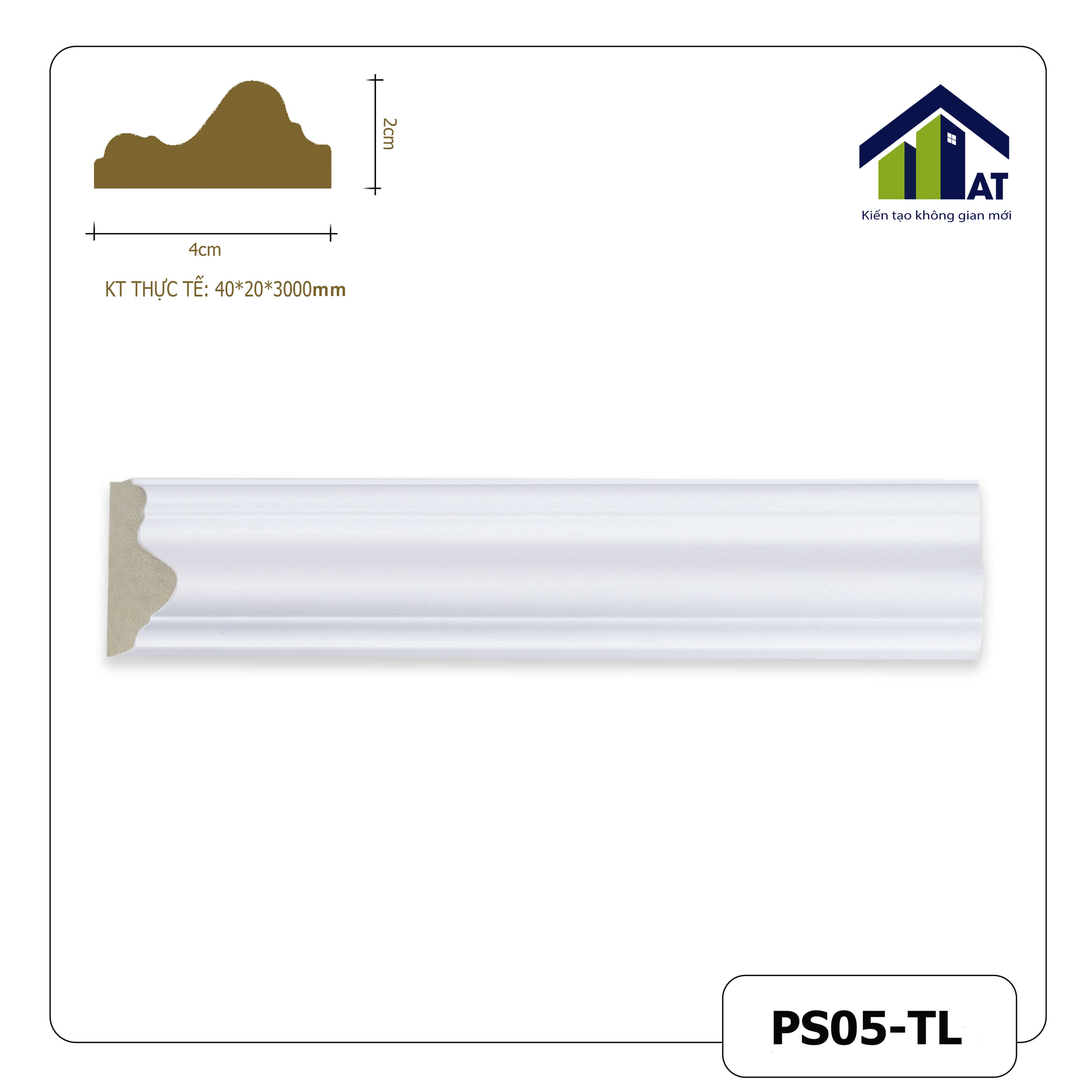 Chỉ Tường 4cm Trắng Lệch PS05-TL