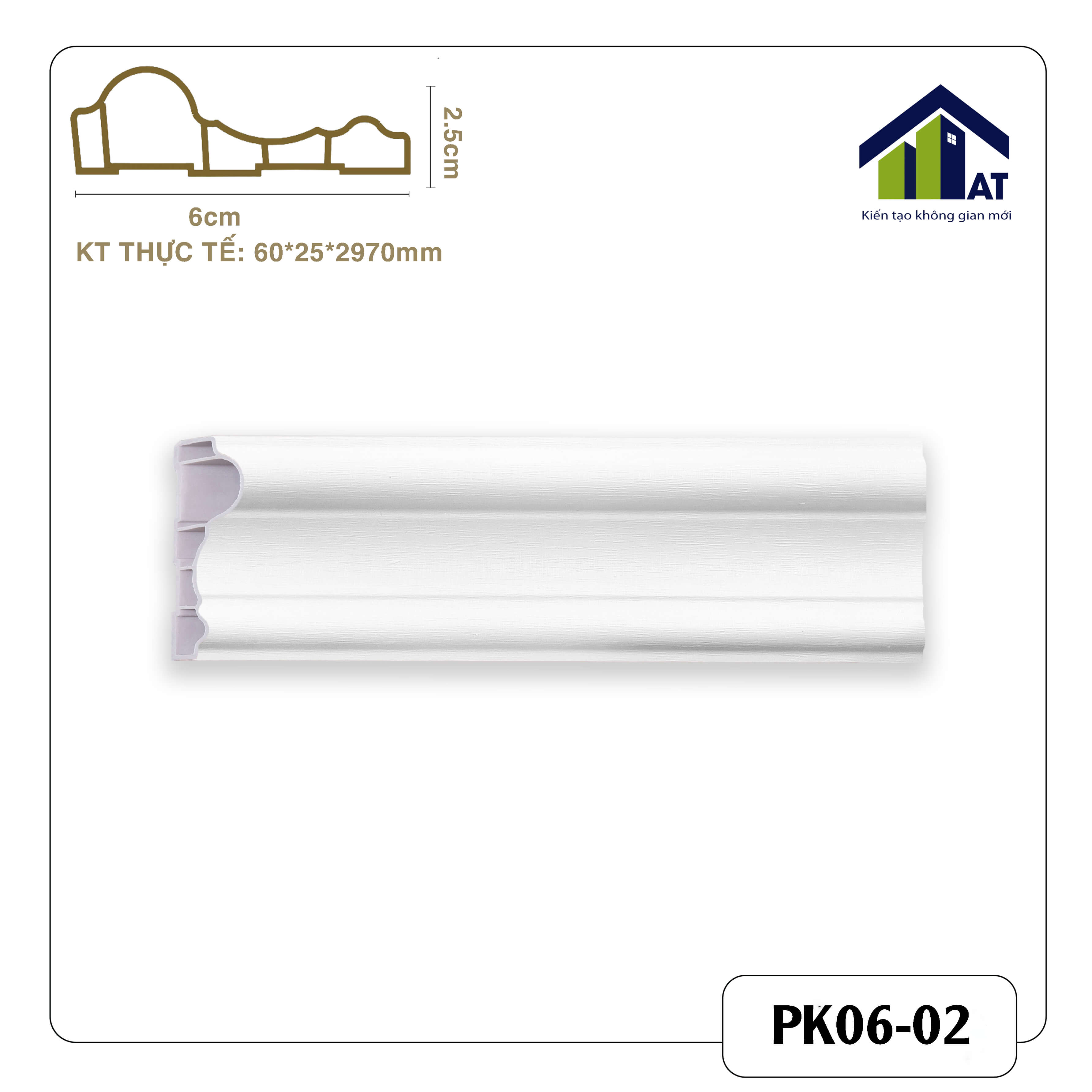 Chỉ Tường 6cm Trắng Xước PK06-02