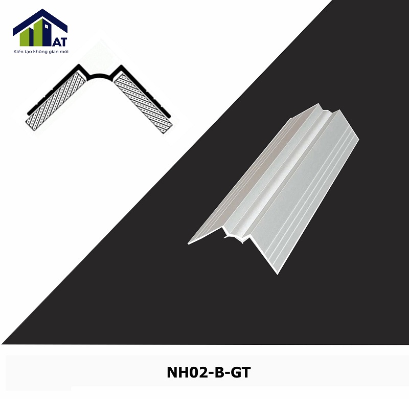 Nẹp Nhôm Góc Trong Màu Bạc NH02-B-GT