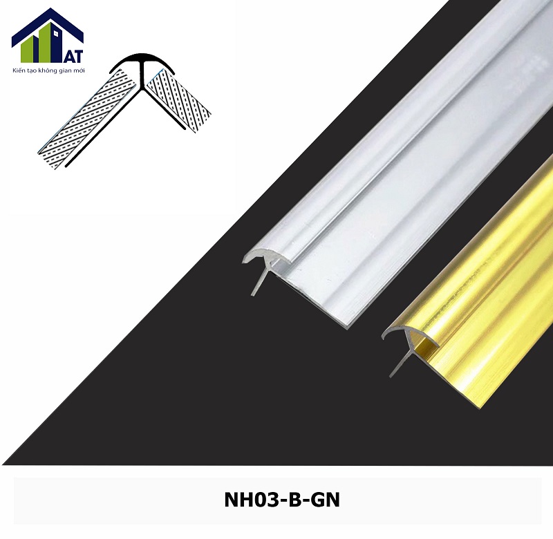 Nẹp Nhôm Góc Ngoài Màu Bạc NH03-B-GN