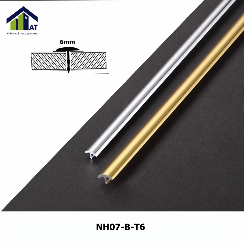 Nẹp Nhôm T6 Màu Bạc NH07-B-T6