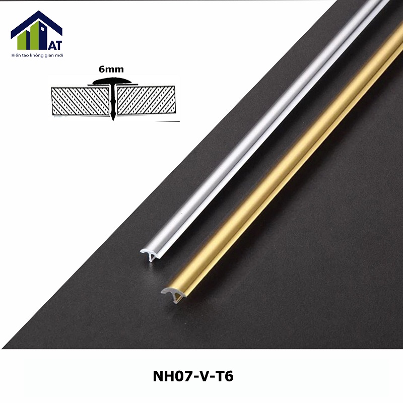 Nẹp Nhôm T6 Màu Vàng NH07-V-T6